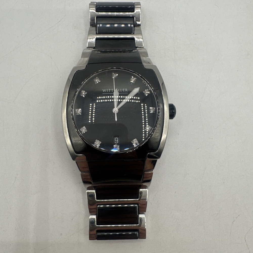 Wittnauer A8 Gents Swiss Diamonds, Black Ceramic Sapphire Crystal Date Watch